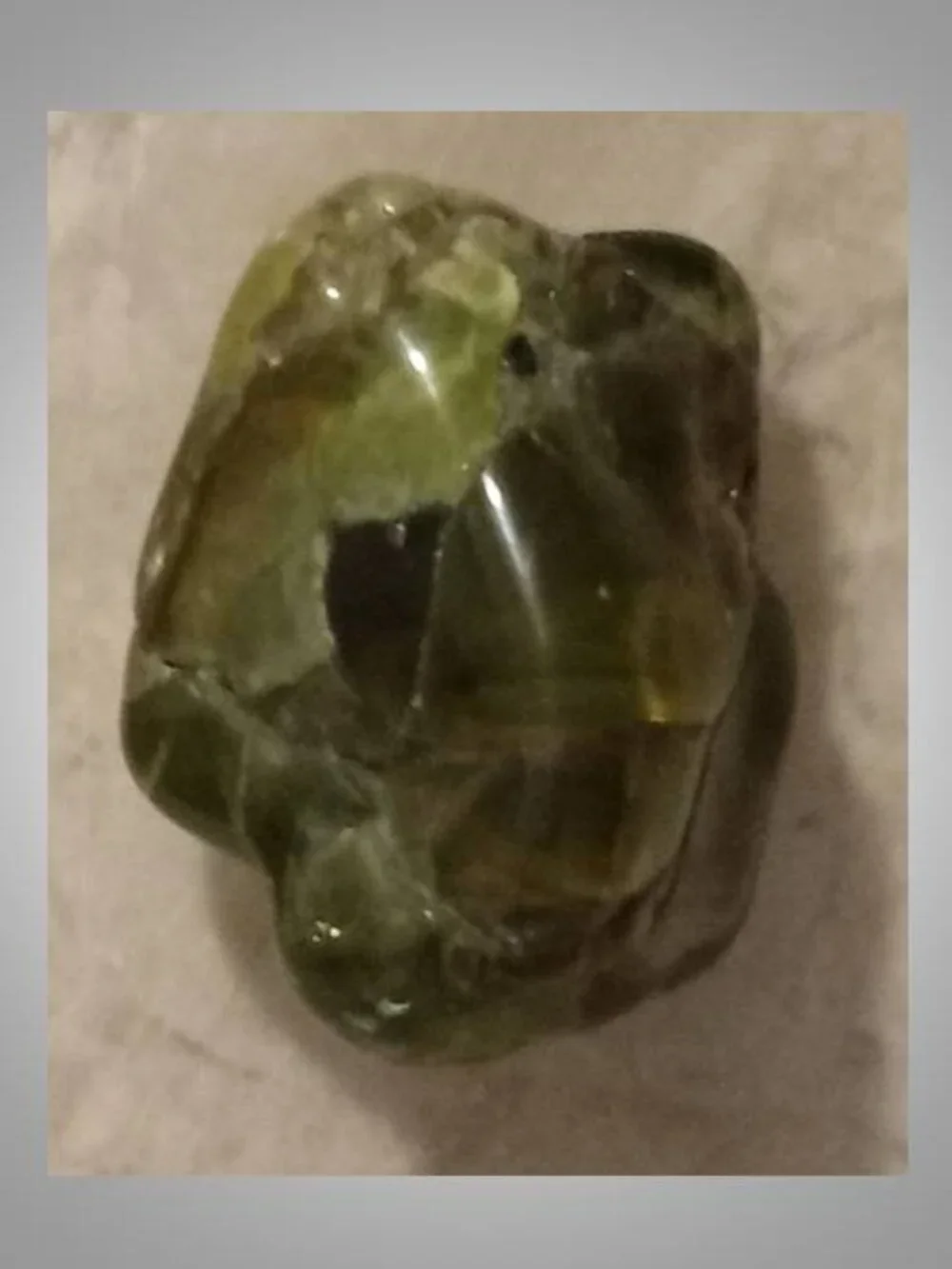#7 Peridot crystal rock stone mini tumbled August Birthstone Relaxation